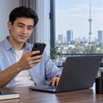 Абонент UZTELECOM проверяет новый тариф Salom Pro на смартфоне
